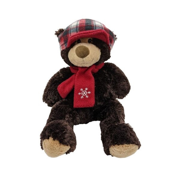 Hugfun St Jude Travis Teddy Bear Plush Stuffed Animal Toy Christmas Hat Scarf - Picture 4 of 9